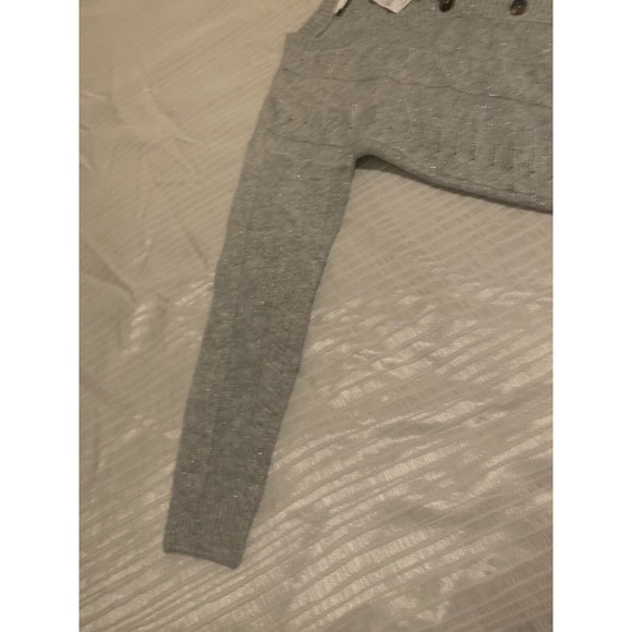 Beautiful Gray Glitter Sweater Kids Size 16 - Picture 2 of 3
